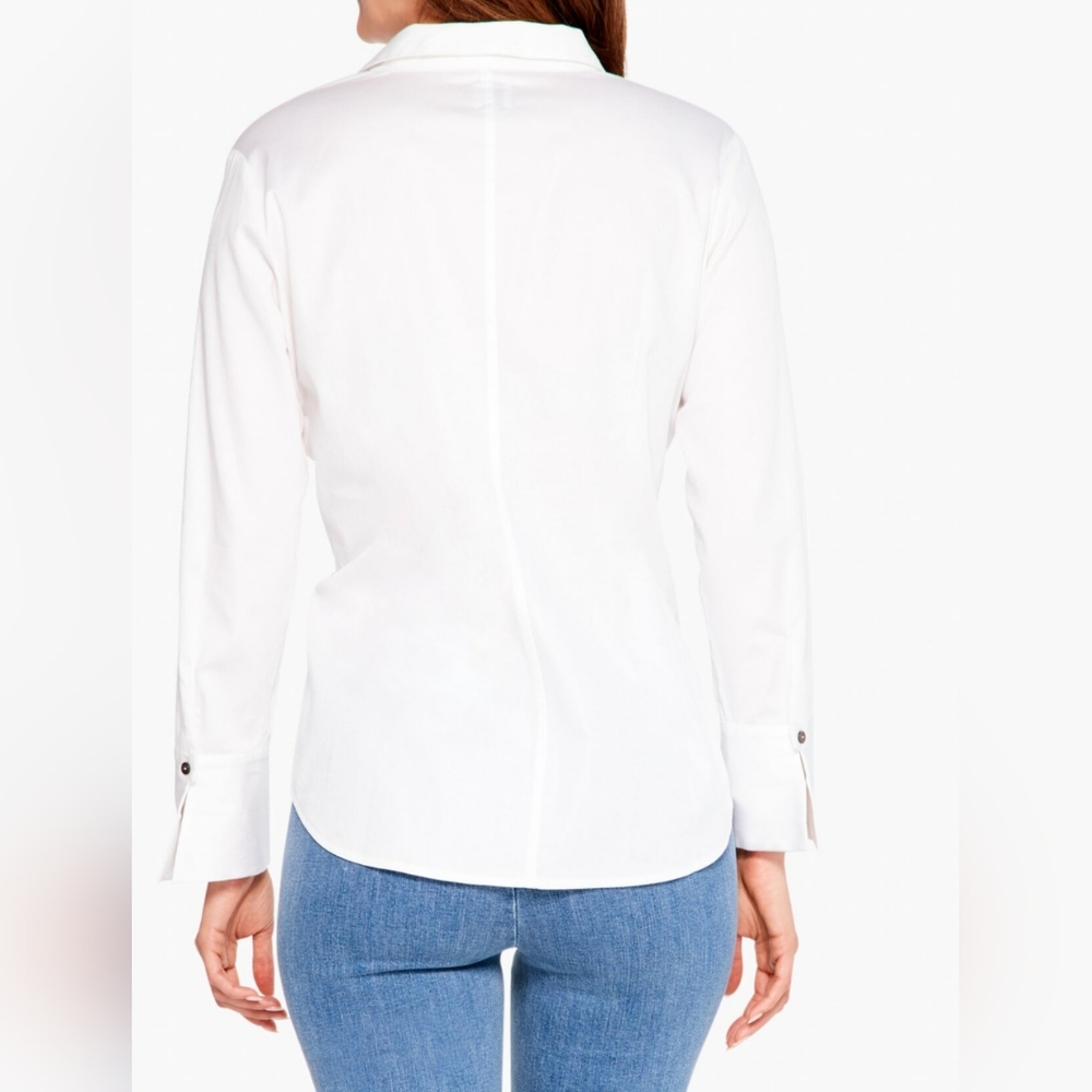 New NIC+ZOE White Long Sleeve Blouse, NWT, Size Medium - Picture 3 of 11